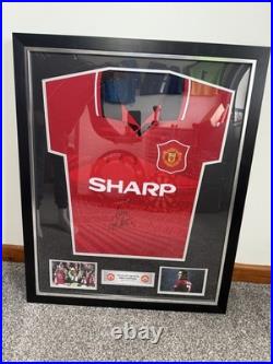 Eric Cantona Manchester United Shirt Hand Signed and Framed With COA