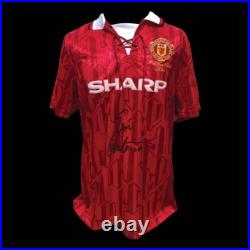 Eric Cantona Manchester United Signed 1994 Retro Football Shirt With Proof Coa Eric Cantona Manchester United Signed 1994 Retro Football Shirt With Proof Coa