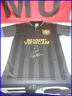 Eric Cantona Signed 1995 Black Kung Fu Manchester United shirt