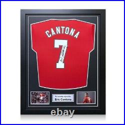 Eric Cantona Signed 2019-20 Manchester United 2019-20 Shirt. Framed