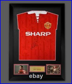 Eric Cantona Signed 92/94 Manchester United Football Shirt In Framed Display