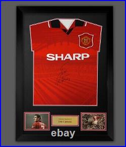 Eric Cantona Signed 94/96 Manchester United Football Shirt In Framed Display