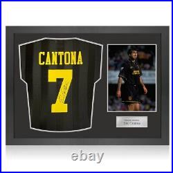 Eric Cantona Signed Manchester United 1994 Away Football Shirt. Icon Frame