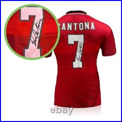 Eric Cantona Signed Manchester United 1996 Home Football Shirt. Damaged B