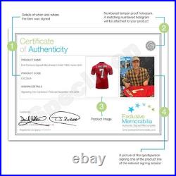 Eric Cantona Signed Manchester United 1996 Home Football Shirt. Damaged B