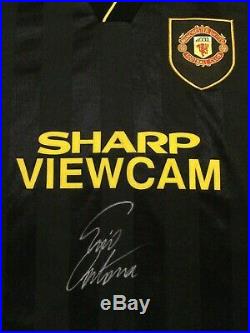 Eric Cantona Signed Manchester United Man Utd Retro Kung Fu Kick Shirt