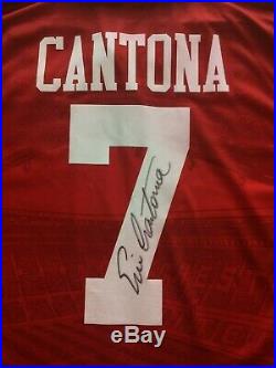 Eric Cantona Signed Manchester United Man Utd Retro Number 7 Shirt