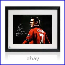 Eric Cantona Signed Manchester United Photo. Framed