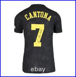 Eric Cantona Signed Manchester United Shirt 2019-2020, Yellow Number 7