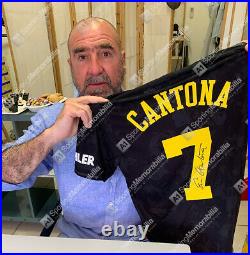 Eric Cantona Signed Manchester United Shirt 2019-2020, Yellow Number 7