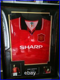 Eric Cantona Signed Manchester United Shirt Framed COA No Reserve