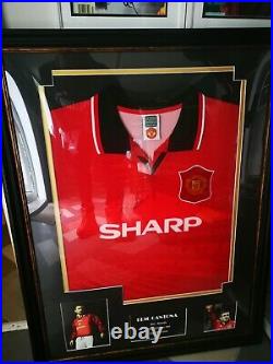 Eric Cantona Signed Manchester United Shirt Framed COA No Reserve