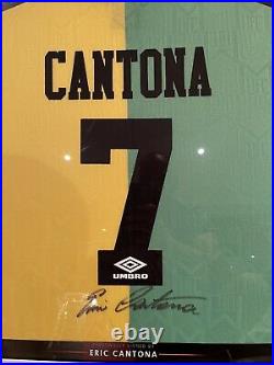 Eric Cantona Signed Manchester United Shirt Green Gold