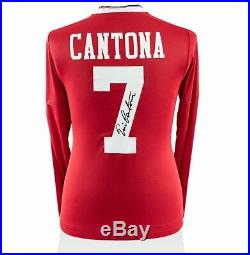 Eric Cantona Signed Manchester United Shirt Retro Number 7 Autograph