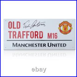 Eric Cantona Signed Manchester United Stadium Sign Eric Cantona Signed Manchester United Stadium Sign