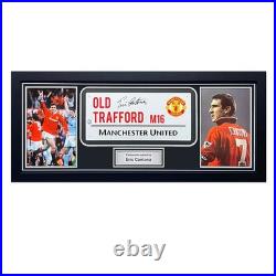 Eric Cantona Signed Manchester United Street Sign. Framed