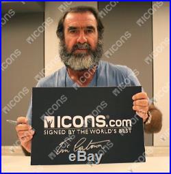 Eric Cantona Signed Mini Manchester United Football In Acrylic Case