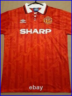 Eric Cantona Signed Number 7 Manchester United Man Utd Retro Remake Shirt