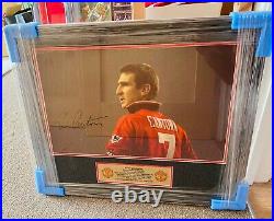 Eric Cantona Signed Photo In A Manchester United Framed Display COA