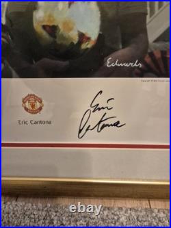 Eric Cantona framed/signed Manchester United photo- OFFICIAL SIGNATURE