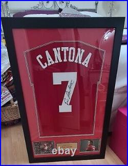 Eric Cantona signed Manchester United framed shirt
