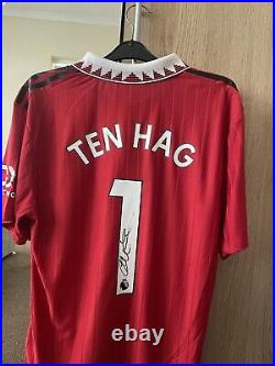 Erik Ten Hag Signed Manchester United Shirt Comes With COA and Photo Proof 2