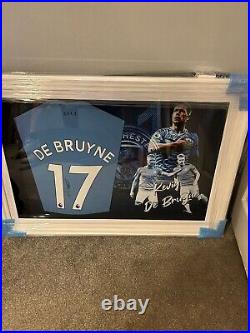 FRAMED KEVIN DE BRUYNE SIGNED MANCHESTER CITY FOOTBALL SHIRT With COA