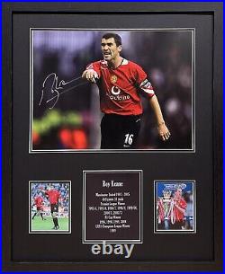 FRAMED ROY KEANE SIGNED MANCHESTER UNITED 16x12 FOOTBALL PHOTO COA & PROOF FRAMED ROY KEANE SIGNED MANCHESTER UNITED 16x12 FOOTBALL PHOTO COA & PROOF