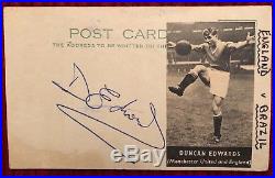 Football Manchester United Busby Babe Duncan Edwards Signed Postcard-Rare