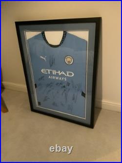 Framed 24-25 Season Manchester City Shirt Signed By The Starting 11 Pep And More