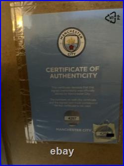 Framed 24-25 Season Manchester City Shirt Signed By The Starting 11 Pep And More