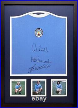 Framed Bell Lee Summerbee Signed Manchester City Football Shirt See Proof + Coa