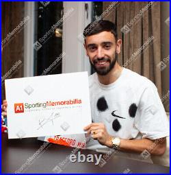 Framed Bruno Fernandes Signed Manchester United Shirt 2020-2021 Autograph