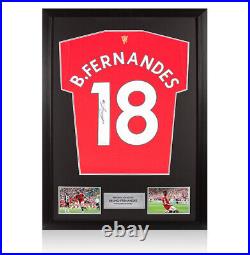 Framed Bruno Fernandes Signed Manchester United Shirt 2021-22, Number 18