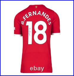 Framed Bruno Fernandes Signed Manchester United Shirt 2021-22, Number 18