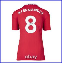 Framed Bruno Fernandes Signed Manchester United Shirt Home, 2022-23 Premium
