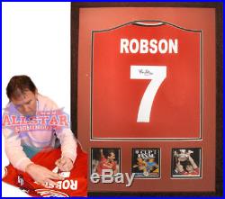 Framed Bryan Robson Signed Manchester United 7 Shirt See Proof