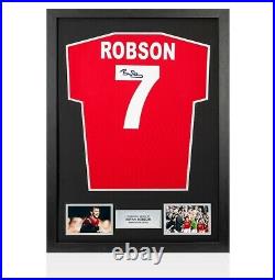 Framed Bryan Robson Signed Manchester United Shirt 1985 FA Cup Final Number 7