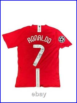 Framed Cristiano Ronaldo Signed Manchester United Champs League Football Shirt