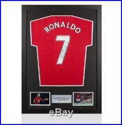 Framed Cristiano Ronaldo Signed Manchester United Shirt Fan Style Number 7