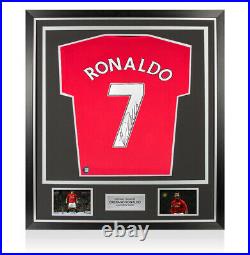 Framed Cristiano Ronaldo Signed Manchester United Shirt Home, 2019-2020, Numbe