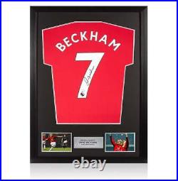 Framed David Beckham Signed Manchester United Shirt Home, 2022-23 Autograph