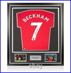 Framed David Beckham Signed Manchester United Shirt Home, 2022-23 Premium