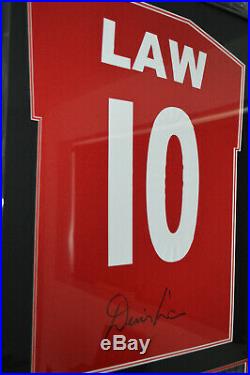 Framed Denis Law Hand Signed Manchester United Shirt Coa Autograph Man Utd