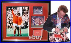 Framed Denis Law Signed Manchester United Football Photograph George Best Proof