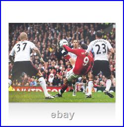 Framed Dimitar Berbatov Signed Manchester United Photo Overhead Kick Vs Liverp