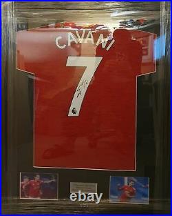Framed Edinson Cavani Manchester United Signed 20/21 Shirt COA