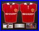 Framed Eric Cantona & Roy Keane 2 Signed Manchester United Shirts See Proof Coa