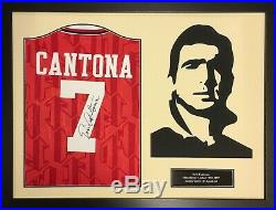 Framed Eric Cantona Signed 1994 Manchester United Football Shirt See Proof Coa