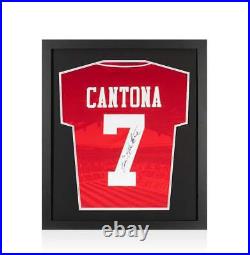 Framed Eric Cantona Signed Manchester United Shirt Home, 1994-95 Compact